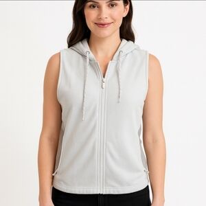 Abercrombie & Fitch White Sleeveless Hoodie Womens Sz M